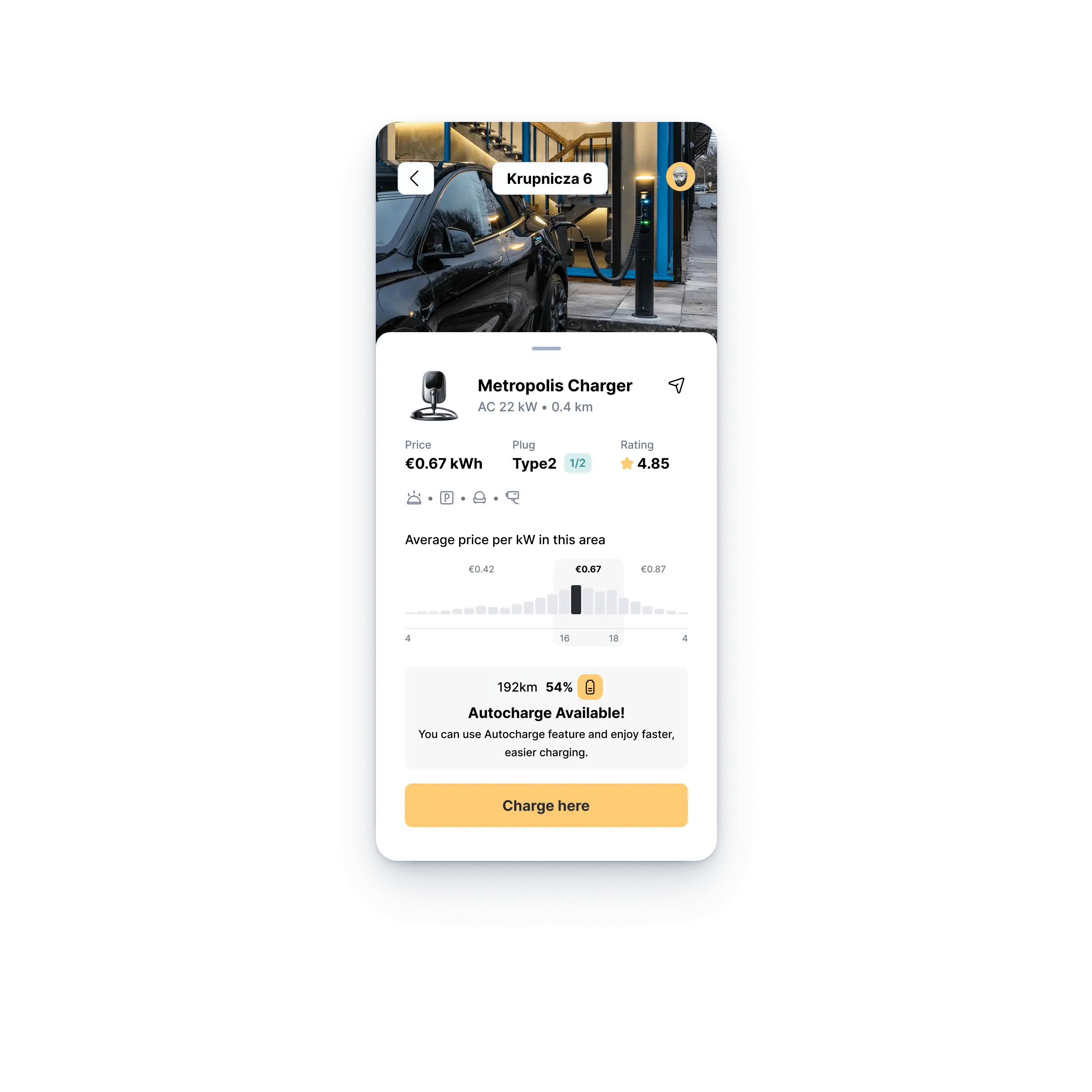 ElectricMiles mobile app for everyday EV smart charging — product design by HUKI